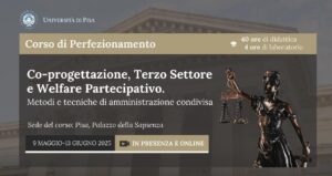 Corso di Perfezionamento UNIPI sulla Co-progettazione: iscrizioni fino all’8 maggio