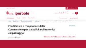 Commissione per la Qualità Architettonica e il Paesaggio: prorogata al 30 settembre la scadenza per le candidature
